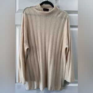 Kerisma Funnel Neck Angora Blend Tunic Sweater Ribbed Oversized Size O/S Cottage